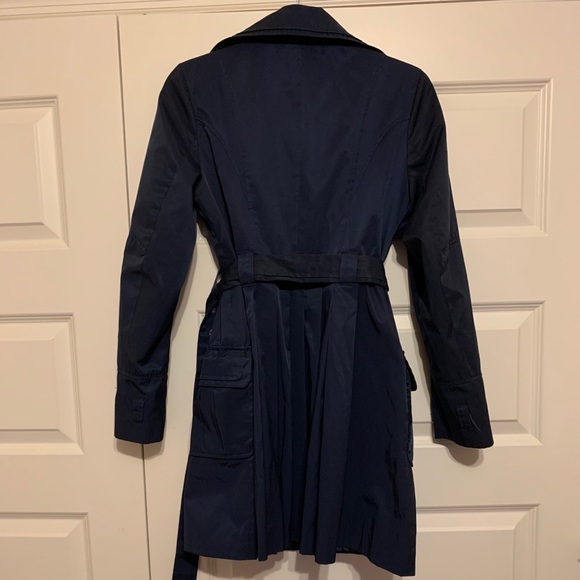 Navy Steve Madden Trench Coat - Picture 2 of 3